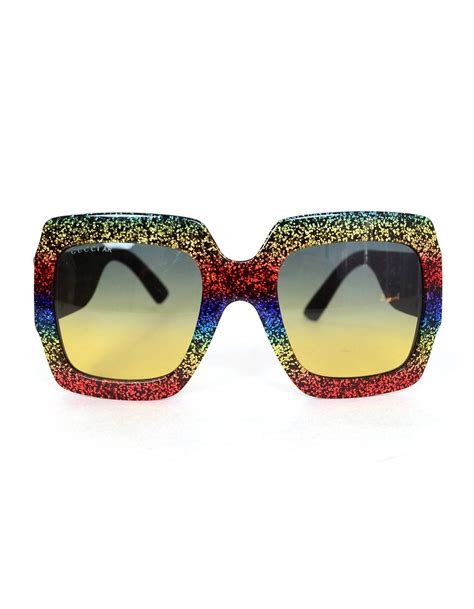 gucci rainbow glitter sunglasses|unisex gucci sunglasses.